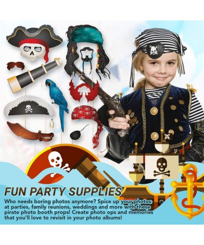 Pirate Photo Booth Props - Stick Paper Accessories - 12 Count - Great for Birthday Bash- Costume Parties- School Fair- Classr...