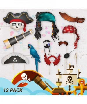 Pirate Photo Booth Props - Stick Paper Accessories - 12 Count - Great for Birthday Bash- Costume Parties- School Fair- Classr...