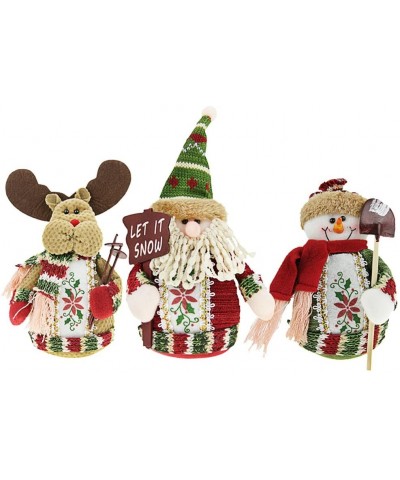 Merry Christmas Gift Toys Plush Standing Santa Claus Snowman Reindeer Stuffed Rag Toy Dolls Collectible Figurines Home Party ...