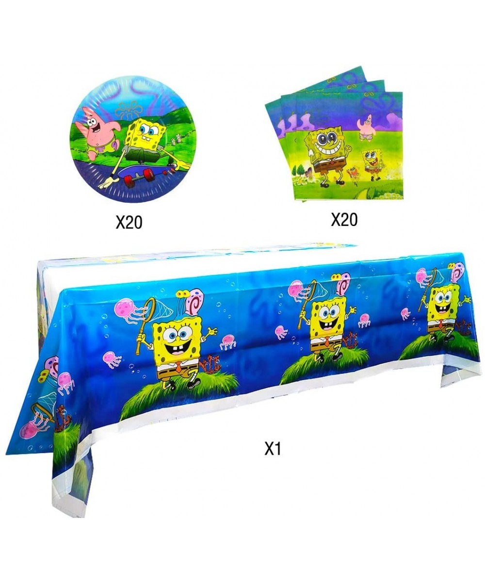 Spongebob Party Supplies Set 20 Plates 20 Napkins and Tablecloths for Spongebob Party Decorations - C519DCU8CK2 $13.49 Balloons