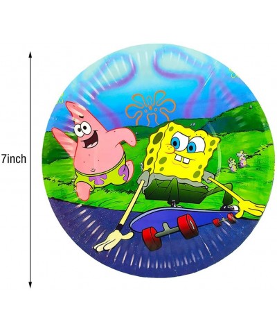 Spongebob Party Supplies Set 20 Plates 20 Napkins and Tablecloths for Spongebob Party Decorations - C519DCU8CK2 $13.49 Balloons