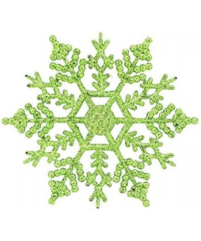 Plastic Christmas Glitter Snowflake Ornaments Christmas Tree Decorations- 4-inch- Set of 36 (Lime) - Lime - C61947QAXH0 $11.7...