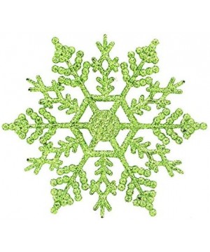 Plastic Christmas Glitter Snowflake Ornaments Christmas Tree Decorations- 4-inch- Set of 36 (Lime) - Lime - C61947QAXH0 $11.7...