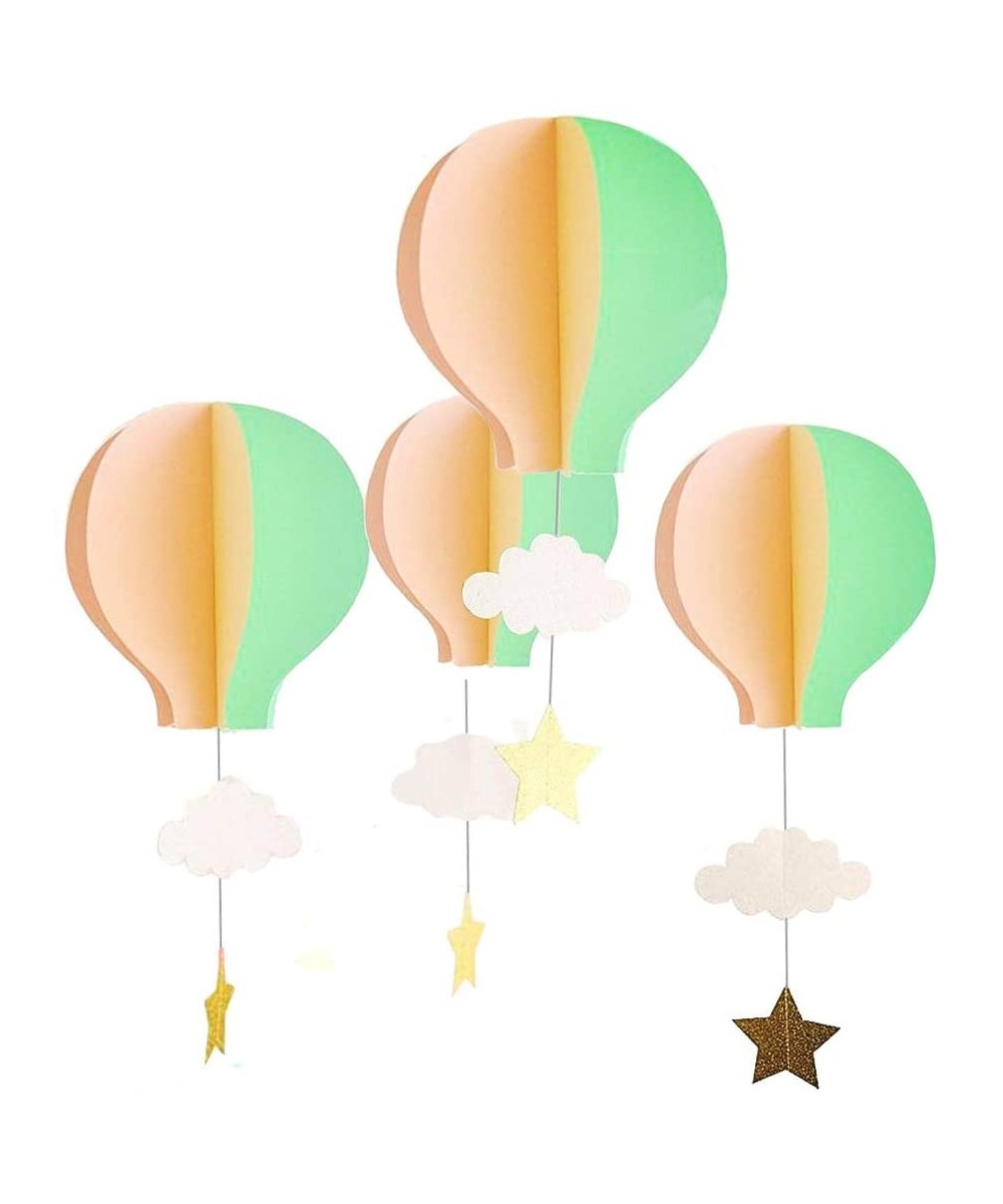 Hot Air Balloon Paper Garland Hanging Decorations Pink Green Pack of 8 - Pink Green - CG18EYIQETH $15.87 Balloons