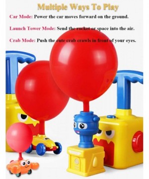 Balloon Powered Car Balloon Launch Toy Inertial Power Vehicle Toy Air Powered Racer Launcher Spaceman Rocket Cute Crab STEM T...