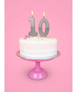 Premium Quality Silver Numeral Number Two 2nd Birthday Candle - Cake Topper Decoration- Wax- Glitter Height 8cm- 3" Pretty an...
