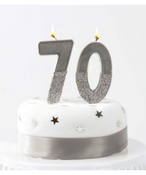 Premium Quality Silver Numeral Number Two 2nd Birthday Candle - Cake Topper Decoration- Wax- Glitter Height 8cm- 3" Pretty an...