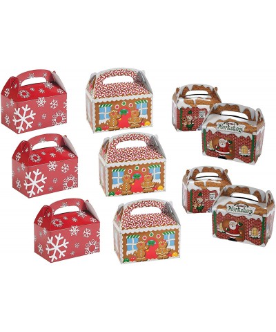 Christmas Holiday Cardboard Treat Boxes 36 Total Including 12 Gingerbread 12 Snowflake 12 Santa's Workshop - CV187HXS32M $12....