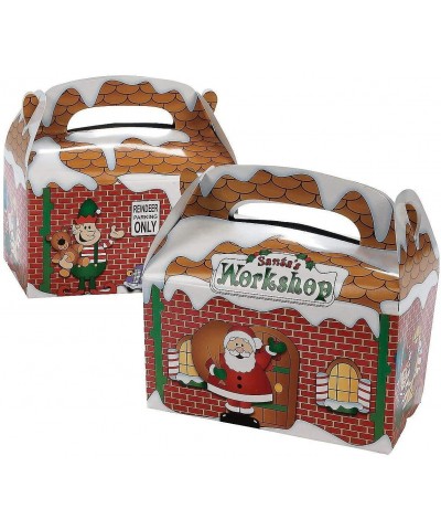 Christmas Holiday Cardboard Treat Boxes 36 Total Including 12 Gingerbread 12 Snowflake 12 Santa's Workshop - CV187HXS32M $12....