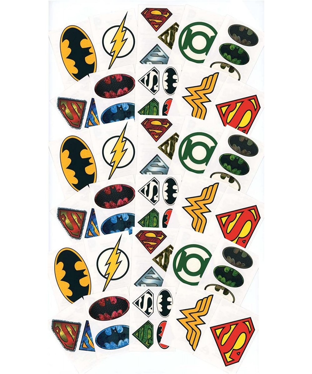 Large DC Comics Logo Temporary Tattoos for Party Favors / Party Activity - 30 Individual Sheets - Featuring Superman- Batman-...