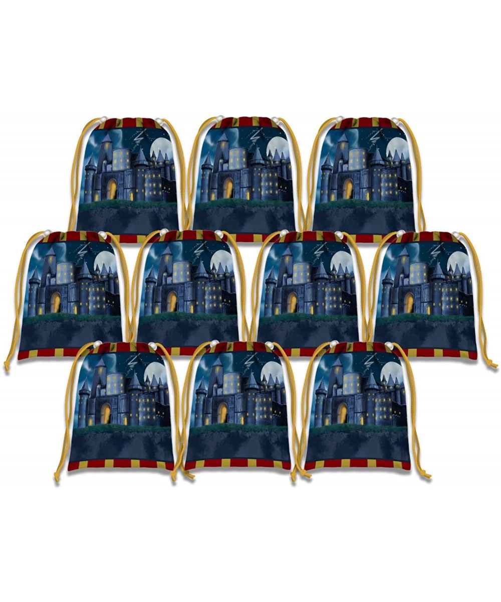 Wizard Castle Drawstring Bags Kids Birthday Party Supplies Favor Bags 10 Pack - CR180EQIHYM $10.38 Party Packs