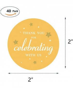 Yellow Thank You Twinkle Twinkle Little Star or Space Stickers- Boy or Girl Baby Shower or Kids Birthday Party Labels- 2 inch...