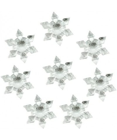 40pcs Craft Acrylic Clear Crystal Snowflakes Ornaments for Tree Trim- Wedding Table Christmas Decoration- Package Embellishme...