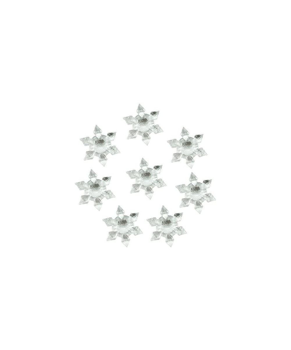 40pcs Craft Acrylic Clear Crystal Snowflakes Ornaments for Tree Trim- Wedding Table Christmas Decoration- Package Embellishme...