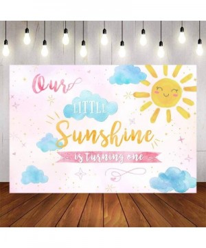 Sunshine Birthday Backdrop 1st Birthday Party Decoration 5x3ft Blue Clouds Sun Photo Background First Birthday Dessert Table ...