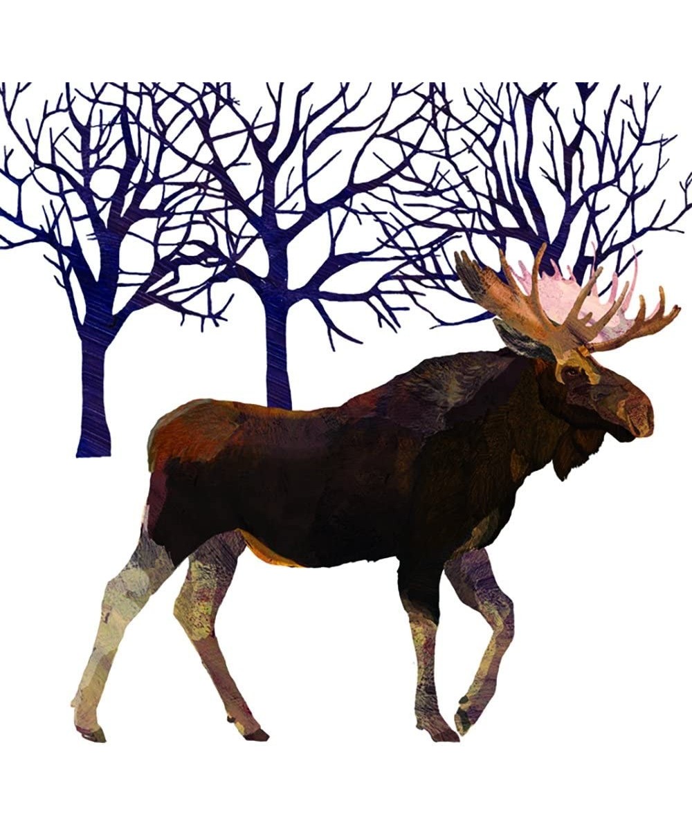 Winter Solstice Moose Beverage Napkin- Patti Gay/Two Can Art- Multi-Color - C811PLJPPSJ $5.92 Tableware