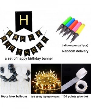 50th Birthday Party Decorations Kit Black and Silver 50th Birthday Party Supplies Happy Birthday Balloons Banner Led String L...