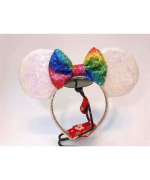 Magic Mouse Ears Headband- Rainbow Mouse Ears Headbands for Girls Adults Birthday Costume Party (White Ear with Color Knot) -...