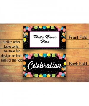Birthday Table Tent Place Cards - 25 Happy Birthday Guest Seating Name Cards - Party Table Tents - Name Cards (Balloons) - Ba...