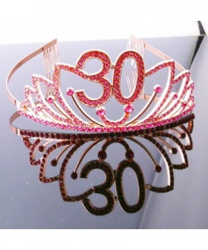 30th Birthday Tiara and Sash 30 & Fabulous Glitter Satin Sash and Crystal Tiara Crown 30th Birthday Party Decorations Happy 3...