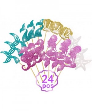 Mermaid Party Decoration - Glitter Mermaid Shape Birthday Banner+Mermaid Seashell Banner -1 Pcs Mermaid Happy Birthday Cake T...