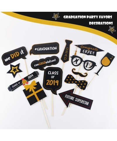 Graduation Photo Booth Props 30Pcs 2019 Glitter Graduation props Party Supplies Props Decorations Grad Decor with Sticks for ...