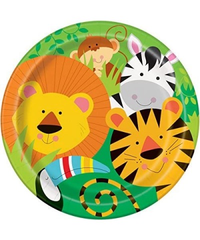 Jungle Forest Animals Lion Tiger Zebra Tucan Monkey Safari Birthday Party Supplies Bundle Pack for 16 Guests with 18 Inch Bal...