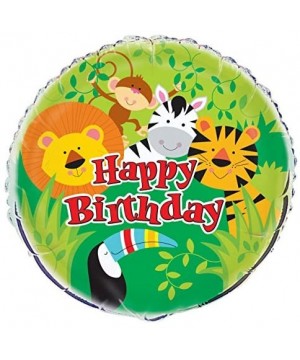 Jungle Forest Animals Lion Tiger Zebra Tucan Monkey Safari Birthday Party Supplies Bundle Pack for 16 Guests with 18 Inch Bal...