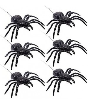 6PCS Halloween Glitter Spider Decorations Small Plastic Spider Halloween Hanging Ornament Outdoor Indoor Home Garden Yard Bar...