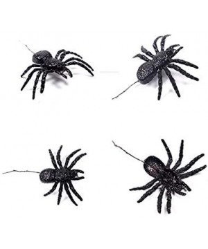 6PCS Halloween Glitter Spider Decorations Small Plastic Spider Halloween Hanging Ornament Outdoor Indoor Home Garden Yard Bar...