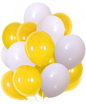 12 Inch Yellow and White Latex Party Balloons-Pack of 50 - 12-yellow and White - CX19EK0NOMZ $7.43 Balloons
