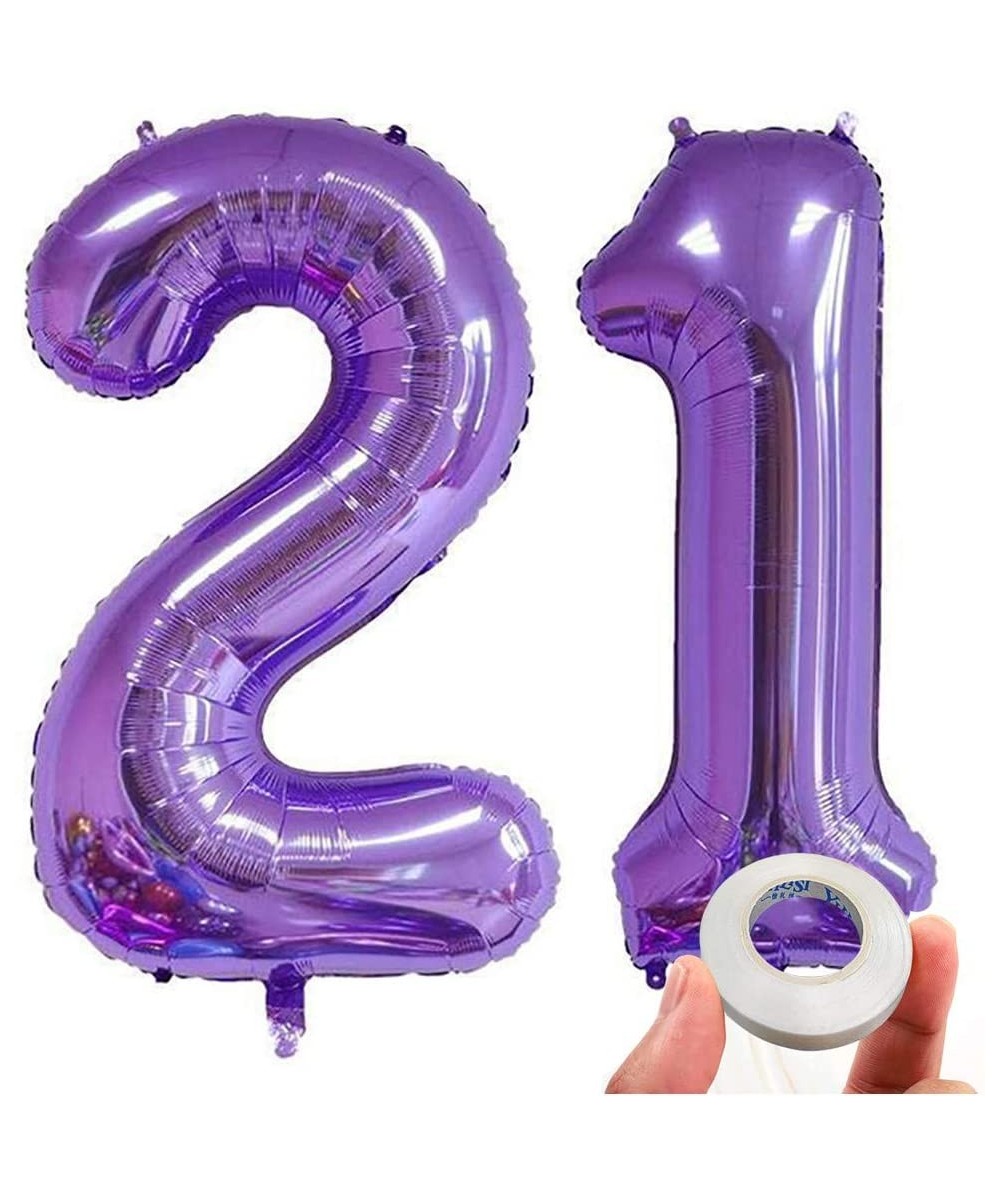 40 in Number 21 Balloons Purple Color - Purple - CM19DIGCIN0 $8.39 Balloons