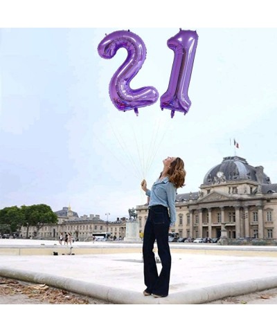 40 in Number 21 Balloons Purple Color - Purple - CM19DIGCIN0 $8.39 Balloons