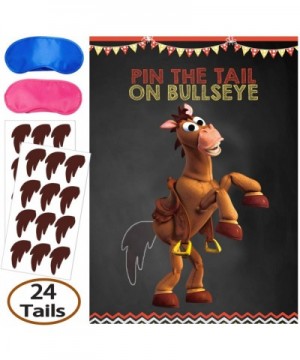 Toy Inspired Story Party Supplies- Pin The Tail On Bullseye Party Game- Large Poster 24PCS Reusable Tails Sticker for Kids Bo...
