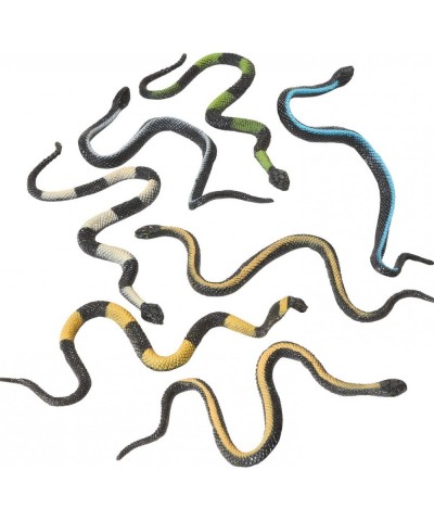 Vinyl Stretchable Snakes - 12 Pack - Assorted- Colorful Rubber Figures - Prank Gag Toys- Party Favors- April Fool's Day- Pret...