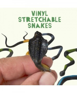 Vinyl Stretchable Snakes - 12 Pack - Assorted- Colorful Rubber Figures - Prank Gag Toys- Party Favors- April Fool's Day- Pret...