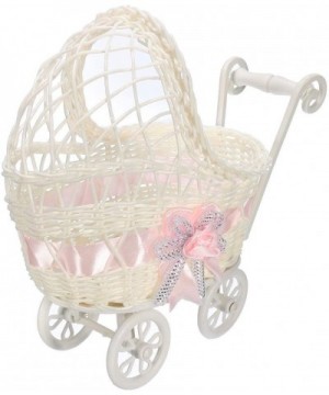 Baby Shower Centerpiece Stroller Wicker Carriage Baby Shower Favor Decoration (Pink) - Pink - CS18OQYOG8Z $5.36 Centerpieces