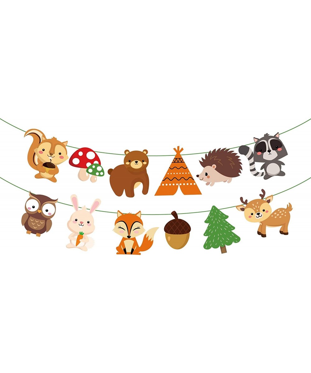 12pcs Woodland Animals Banner Decoration for Woodland Garland Forest Theme Birthday Festival Party - CF18X33ET0Q $5.94 Banners