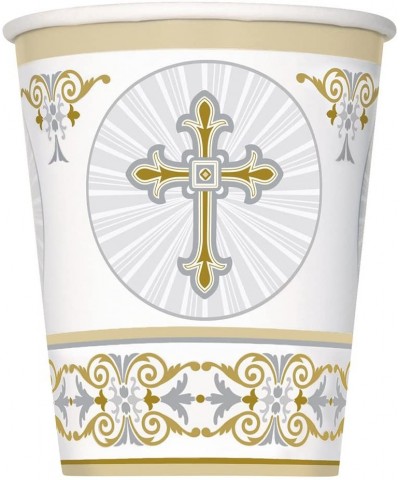 9oz Gold & Silver Radiant Cross Religious Party Cups- 8ct - Gold/Silver - CW12NDSZ0YE $7.37 Tablecovers