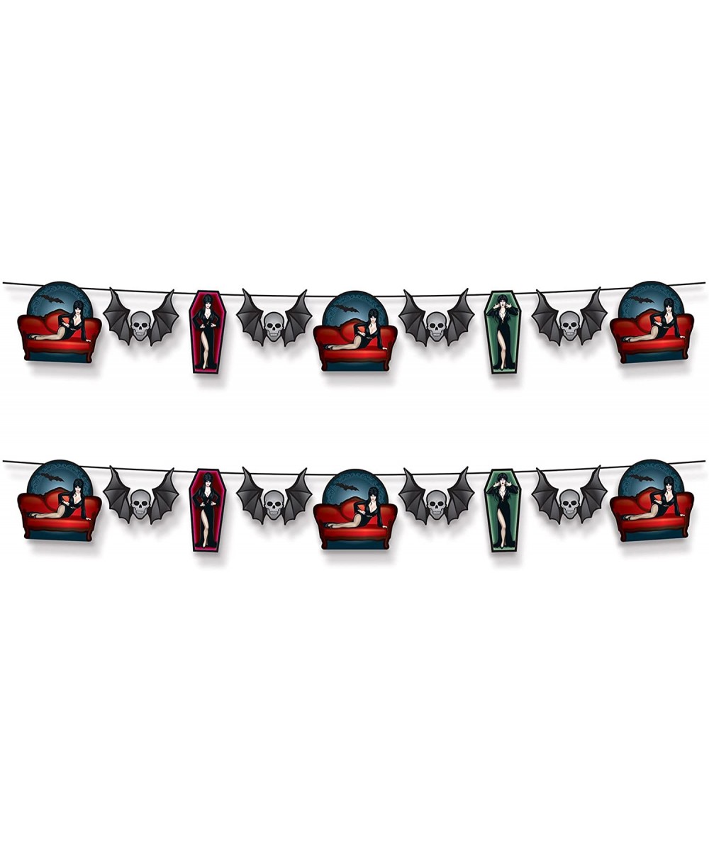 Elvira Queen Streamers 2 Piece Halloween Banner- Vampire Decorations- 6.75" x 6'- Multicolored - CN18GNU8I9M $10.19 Streamers