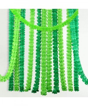 Green Tissue Paper Leaf Garland Kit Four Leaf Shamrock Clover Steamers Spring Party Decoration Backdrop Banner Hanging Decor ...