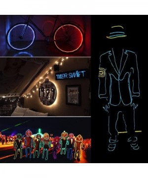 Lysignal 16ft Neon Glowing Strobing Electroluminescent Light Super Bright Battery Operated EL Wire Cable for Cosplay Dress Fe...
