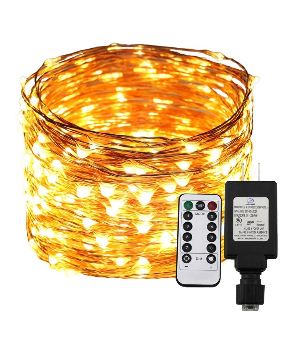 Dimable LED String Lights Plug in with Remote&Timer- 100Ft/30M 300 LEDs Copper Wire Fairy Starry String Lights- UL Listed- Id...