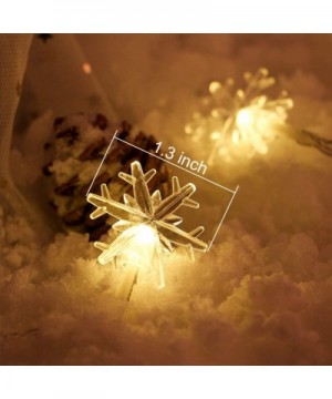 Christmas Lights Snowflake String Lights 20ft 40 LED Fairy Lights Battery Operated 2 Modes Warm White Twinkle Lighting Indoor...