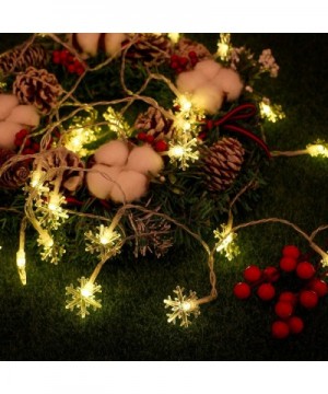 Christmas Lights Snowflake String Lights 20ft 40 LED Fairy Lights Battery Operated 2 Modes Warm White Twinkle Lighting Indoor...