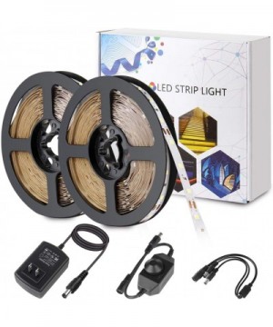 LED Strip Light - 32.8ft Daylight White Dimmable Flexible SMD2835 600LEDs 6500K Self-Adhesive LED Light Strip Full Set with D...