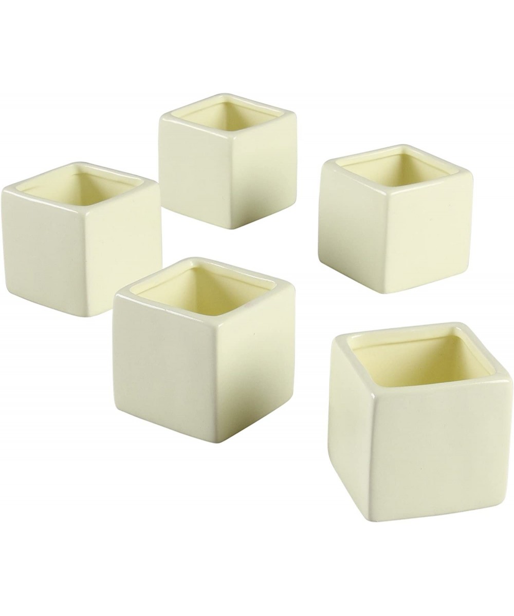 Smooth Square Favor Flower Pots- Ivory- Set of 5 - Ivory - CI11BMVR3GH $13.98 Favors