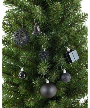 101 Pack Assorted Christmas Ball Ornaments - Shatterproof - with Green Pickle and Tree Topper - Designed in Germany - Black -...