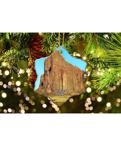 Shiprock New Mexico USA America Christmas Ceramic Ornament Xmas Tree Decor Souvenirs Double Sided Snowflake Porcelain Home Gi...