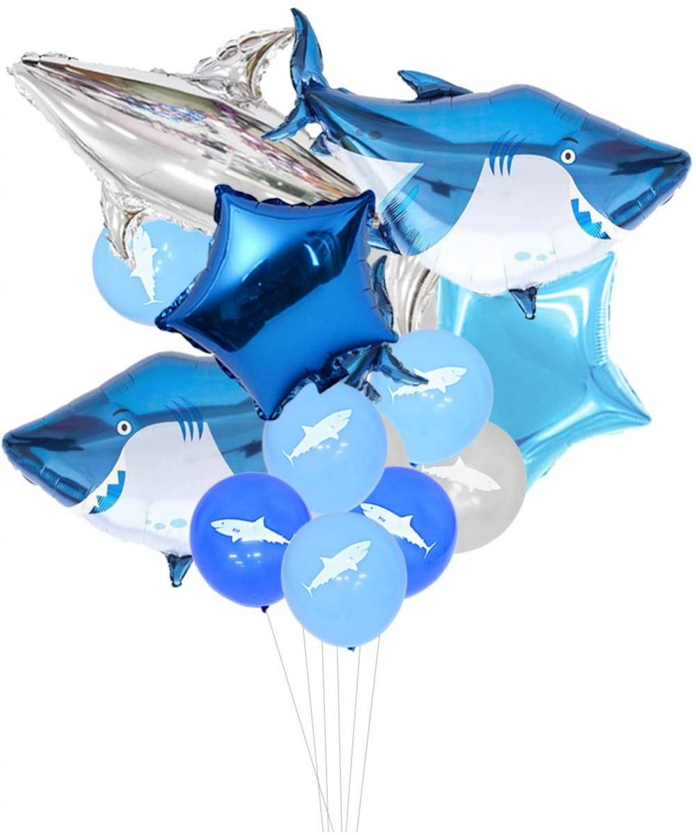 Shark Balloons Birthday Decorations Set for Boy Shark Themed Baby Shower Birthday Party Decorations - CC18LK08QGA $14.96 Part...